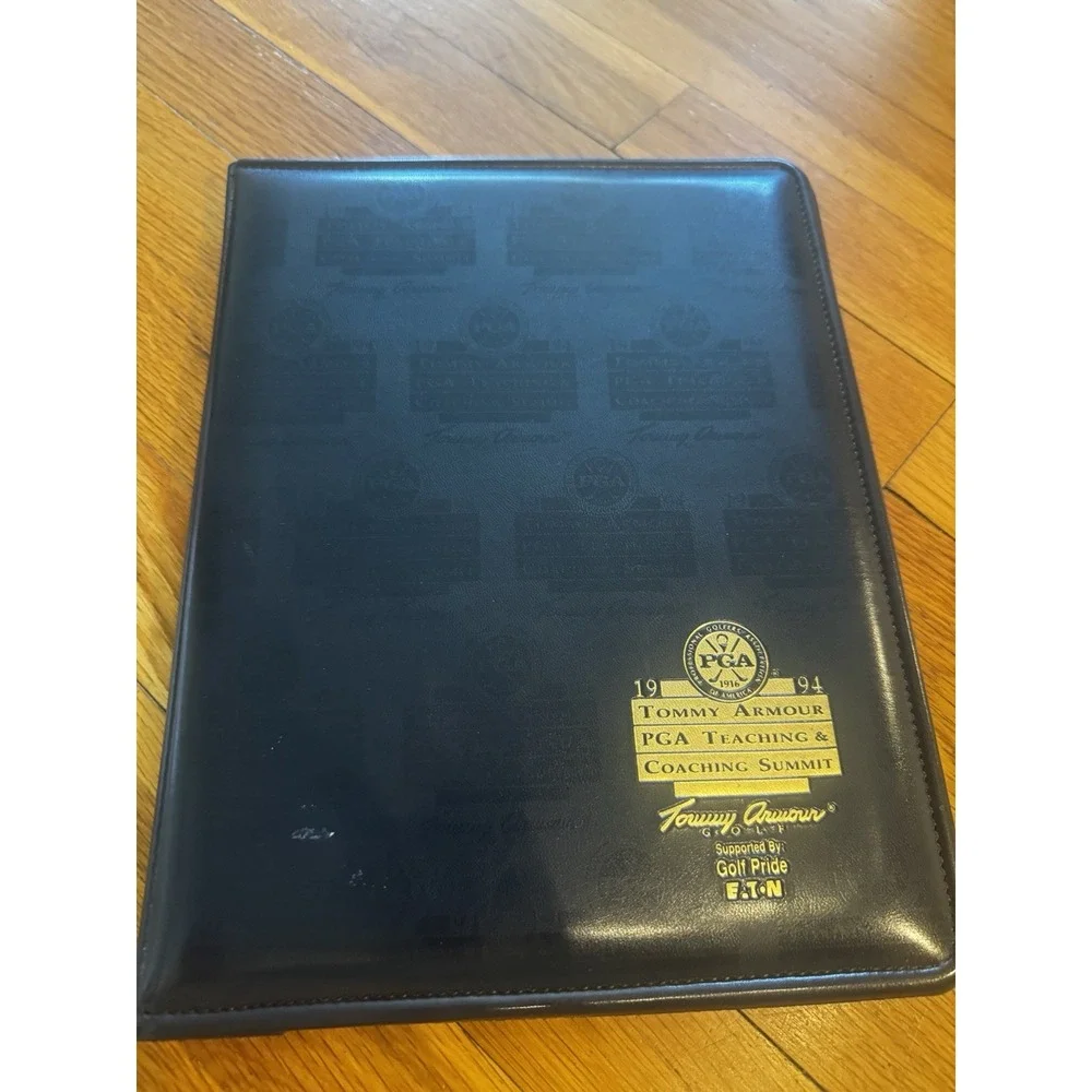 Vintage Tommy Armour PGA Teaching Coaching Summit Black folder 1994 Padded 12x10